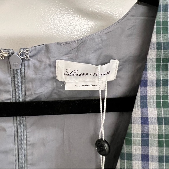 NWT Lovers + Friends  Reyes Plaid Puff Sleeve Mini Dress - Picture 7 of 10